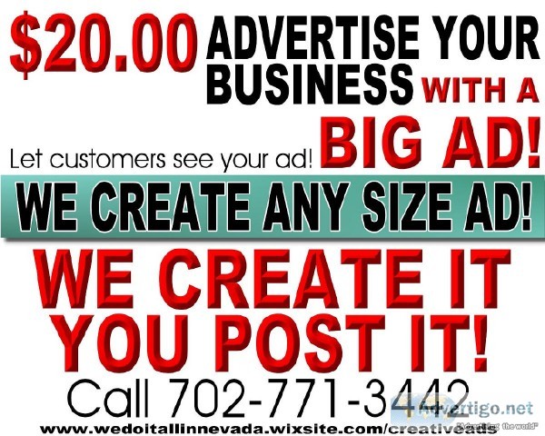 WE CREATE BIG BUSINESS ADS FOR INTERNET ADVERTISING and MARKETIN
