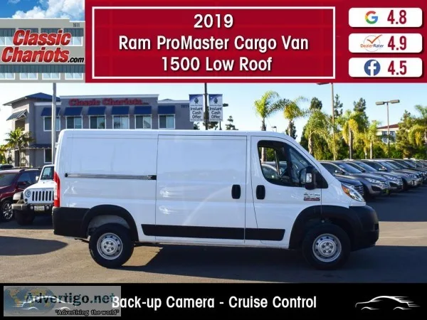 Used 2019 RAM PROMASTER CARGO VAN 1500 LOW ROOF for Sale in San 