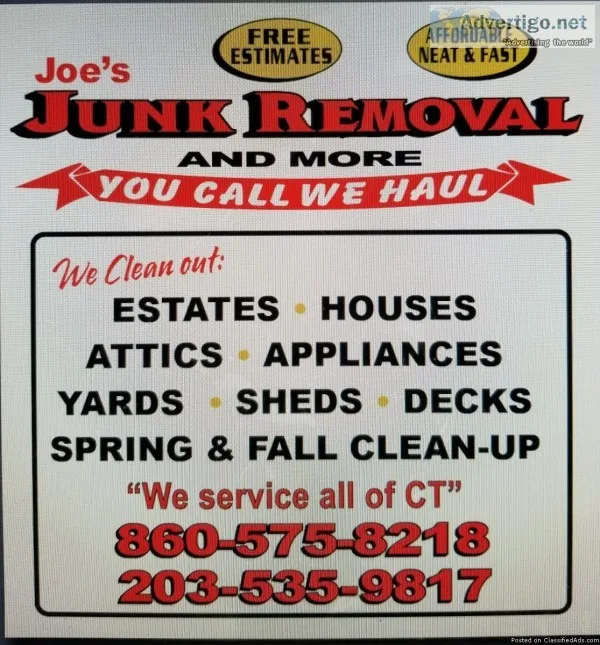 Junk removal and more u call we haul from 1 item to entire conte
