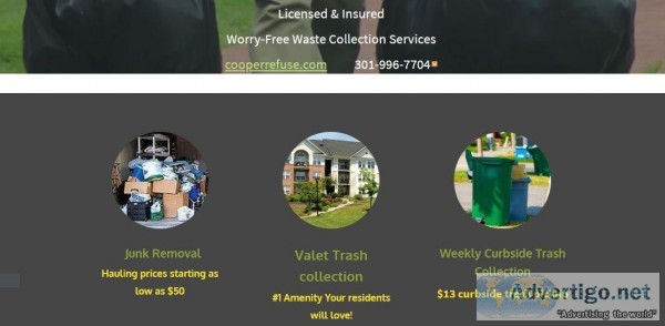 50 Junk Removal. 9monthly Curbside Trash pickup