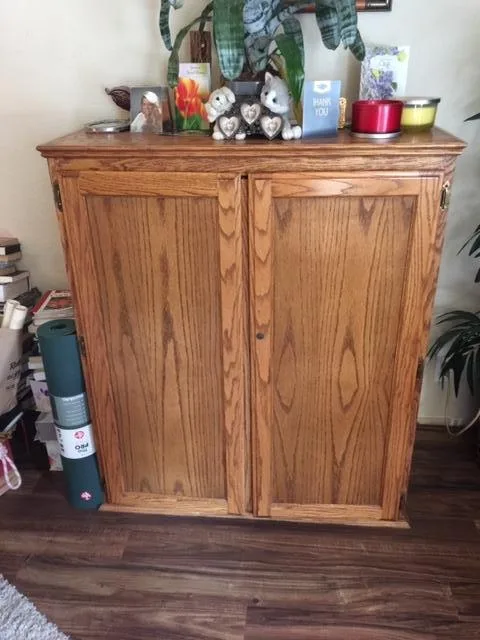 CUSTOM MADE OAK CDMOVIE STORAGE CABINET