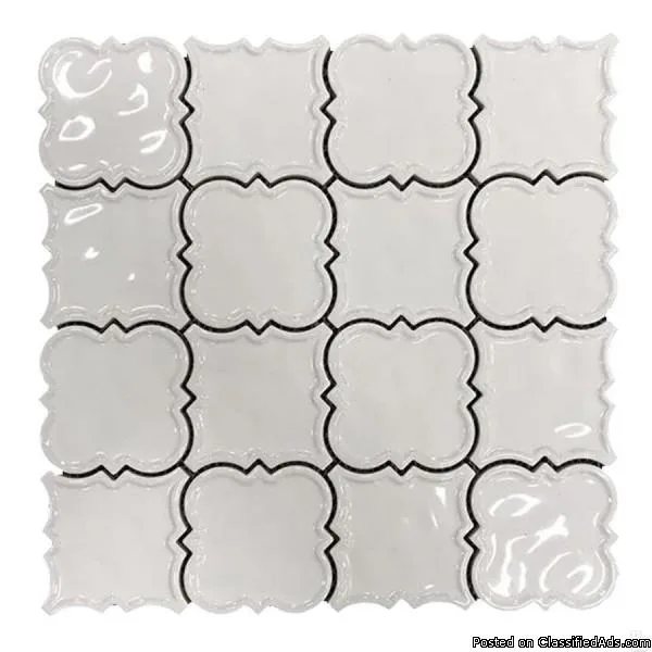 Magnolia 2X2 White Square Ceramic Mosaic - Tilesbay.com