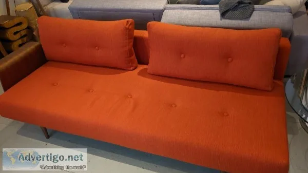 Convertible Sofa Bed Sleeper in Paprika Fabric  Pocket Coil inne