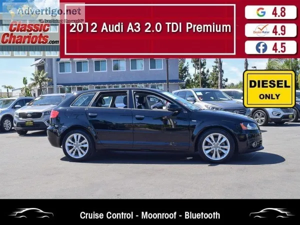 Used 2012 AUDI A3 2.0 TDI PREMIUM for Sale in San Diego- 20330