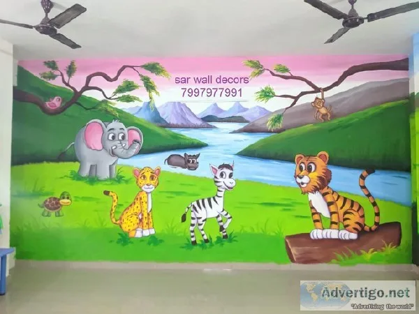 Nursery school wall painting in Hyderabad