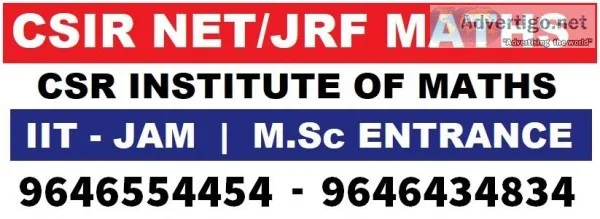 CSIR NET MATHS  IAS  IIT-JAM  MSc Entrance Coaching in Chandigar