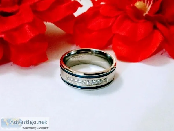 Stainless Steel 10 CZ Stone Men s Ring