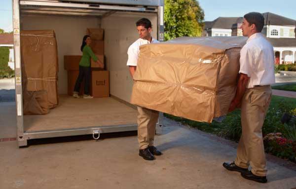 Loading and unloading containers and storage pads.