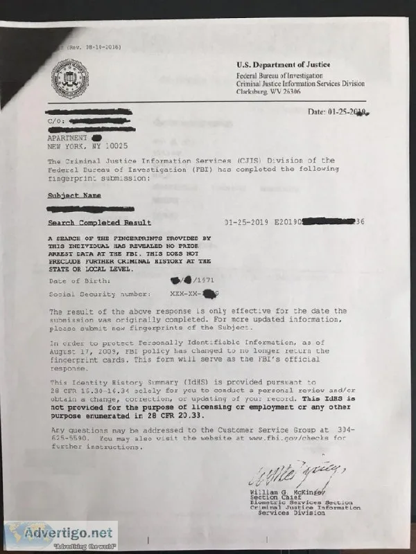 APOSTILLED FBI BACKGROUND REPORT TRANSLATIONS