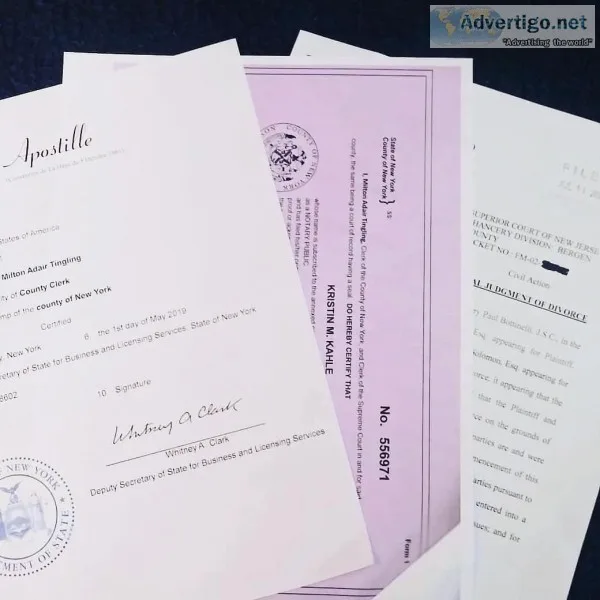 NJ DIVORCE DECREE ONLINE RUSH APOSTILLE SERVICES (24 HRS)