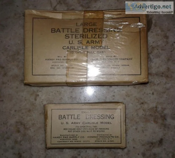 WWII 1943 ORIGINAL US ARMY BATTLE DRESSINGS