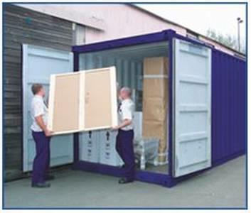 Loading and unloading containers and storage pads.