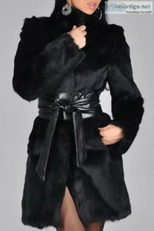 Black Faux Fur Coat