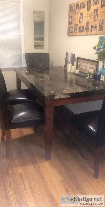 Real Marble 5 piece Dining Room set