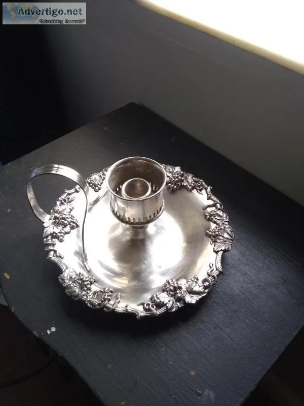 Silver candle holder