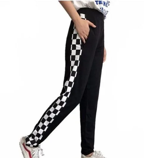 Axcid Shop  Black and White Plaid Pants Online