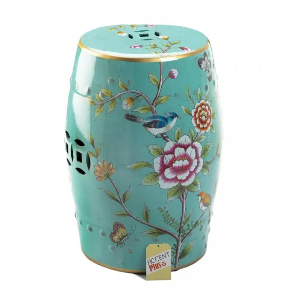 Antique Floral Garden Stool