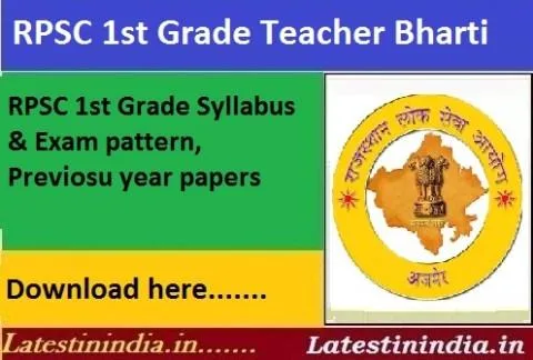 RPSC 1st Grade Teacher Syllabus 2019