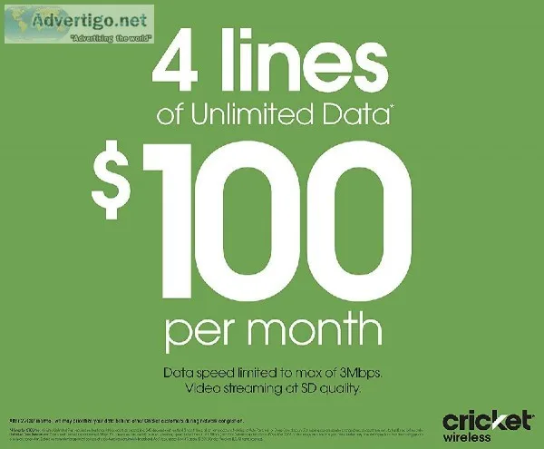 GET 4 FREE PHONESWHEN  YOU SWITCH TO CRICKET . 100 PER MONTH