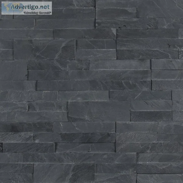 Midnight Ash Peel and Stick Stacked Stone
