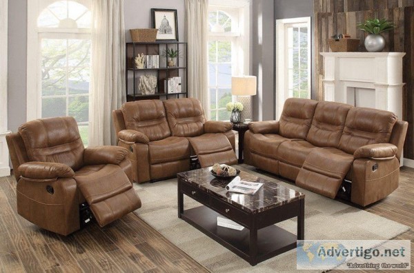 New Beautiful Brown  Reclining Sofa Set 3pc &quotWHOLESALE" 