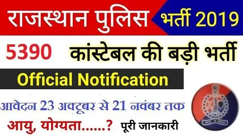 Rajasthan Police Constable Recruitment 2019