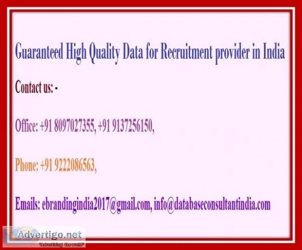 Guaranteed High Quality Data for Recruitment provider in India