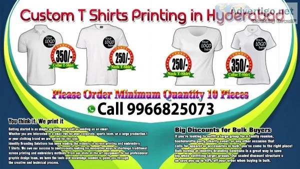 Customised T-Shirts Printing LOGO Design T-Shirts Printing in Hy