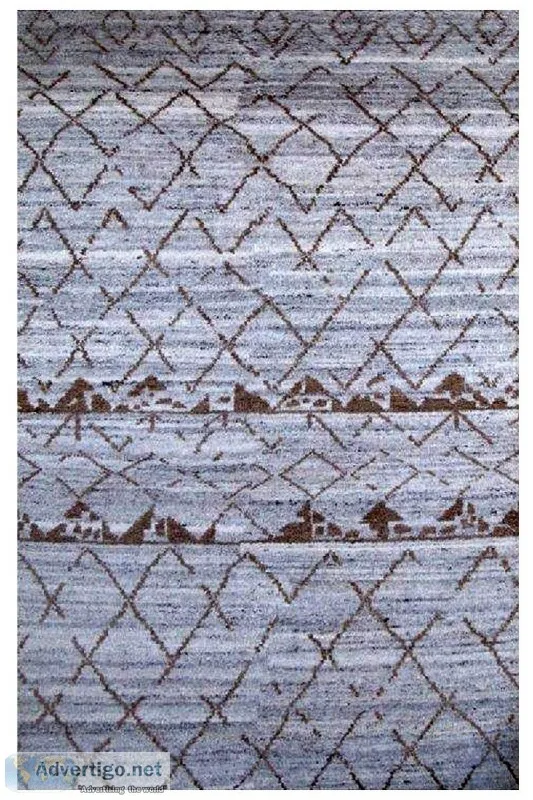 Abstract Comfort Hand Knotted Moroccan Wool Area Rug