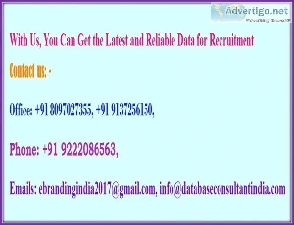 With Us You Can Get the Latest and Reliable Data for Recruitment