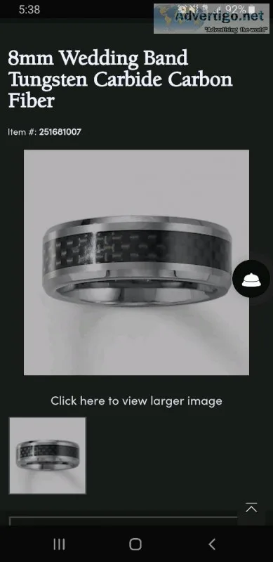 Tungsten Carbide mens ring