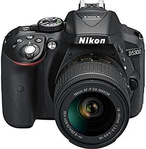 Nikon D5300 24.2MP Digital SLR Camera (Black) with AF-P 18-55mm 