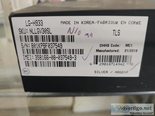 Original on locked LG v30 smartphone