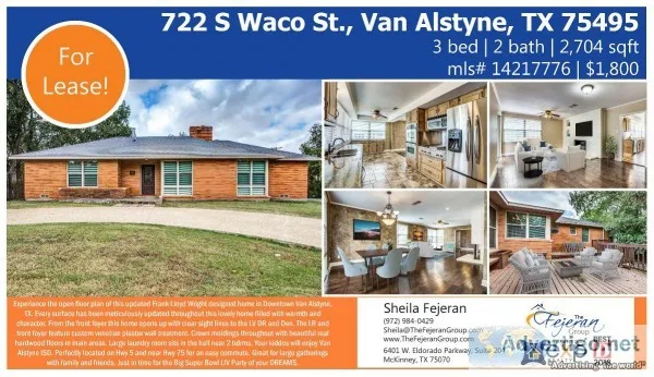 Home for SALERENT in Van Alstyne TX