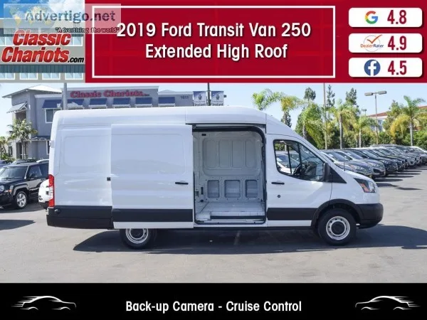 Used 2019 FORD TRANSIT VAN 250 EXTENDED HIGH ROOF CARGO VAN for 