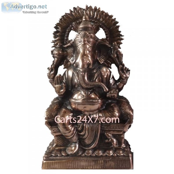 Black Metal Lord Ganesha Statue   Carts24x7.com