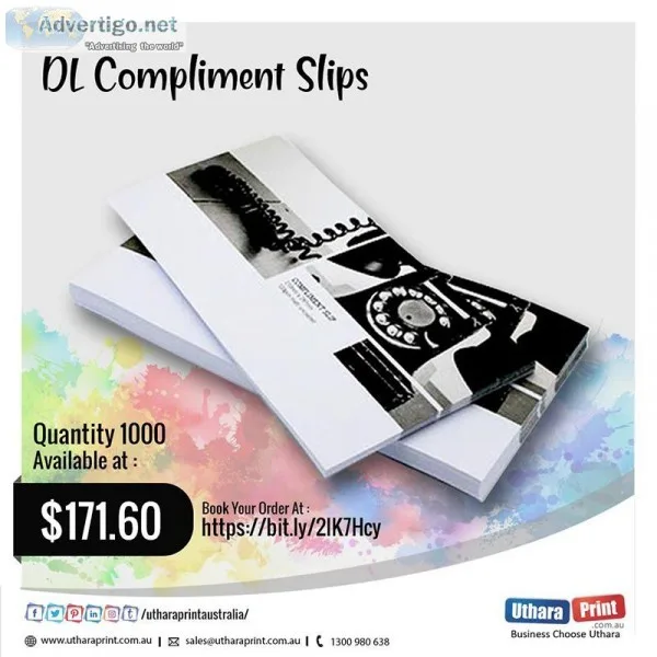 Uthara Print Australia - DL Compliment Slips (99 x 210 mm)