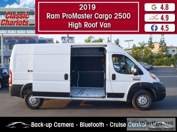 Used 2019 RAM ProMaster Cargo 2500 High Roof Van for Sale in San