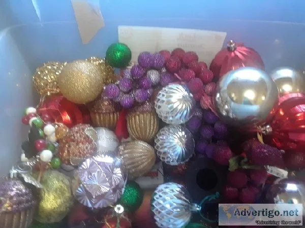 Box Full of Christmas Ornaments