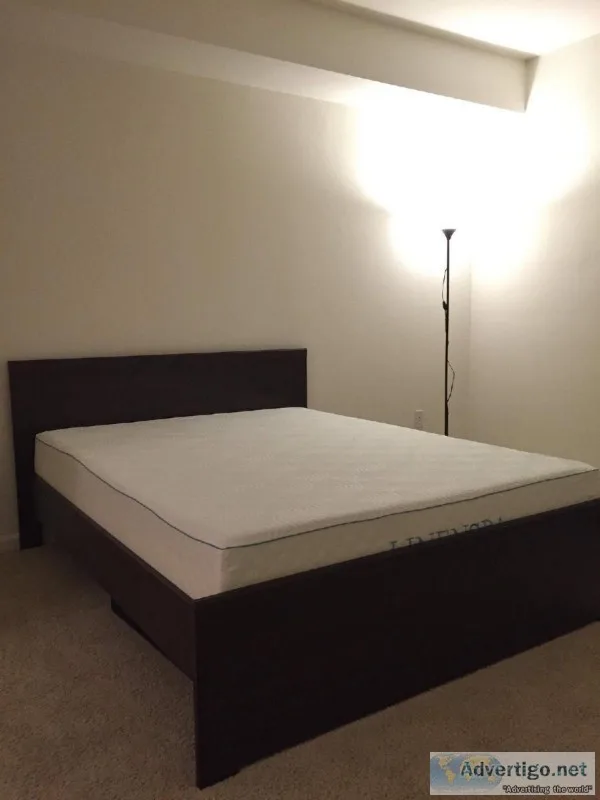 Ikea Malm Queen Bed with 10 inch Gel Memory Foam Mattress - 280