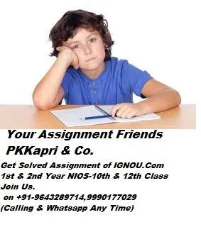 PK Kapri And Co  Nios Solved assignment IGNOU We have solved ass