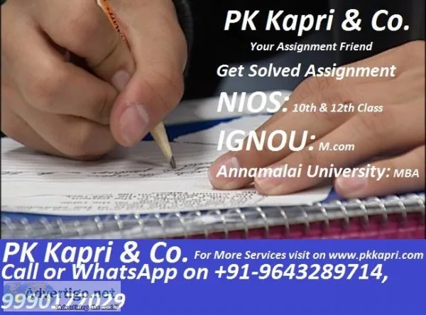 NIOS Solved Assignment ANNAMALAI University- MBA IGNOU-M.Com NIO