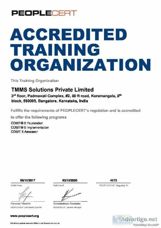 COBIT 5 Online Training  Cobit Foundation Training andamp Certif