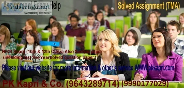 For Current Season NIOS aannamalai IGNOU solved assignment (TMA)