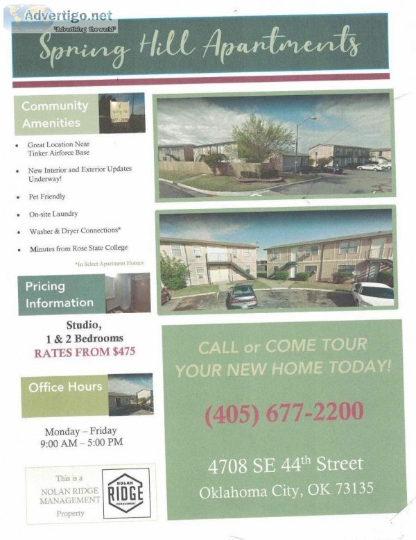 springhill apartment for rent