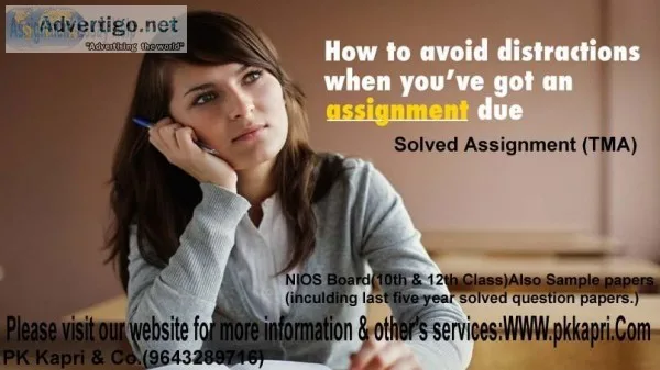 NIOS Solved Assignment 2019-20 for 10th and 12th TMA (Tutor Mark
