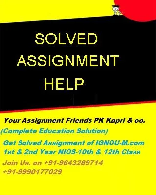 NIOS solved assignments 2020- Get marks in your mark sheet. You 