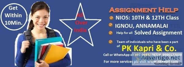 NIOS  SOLVED ASSIGNMENT OPEN SCHOOLING (NIOS) FOR 10TH  12TH I 9