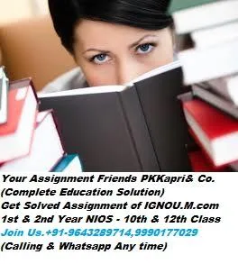 PK Kapri and Co IGNOUNIOS solved assignment mcom (TMA) We have s