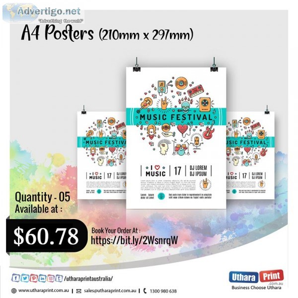 Uthara Print Australia - A4 Posters (210mmx 297mm)